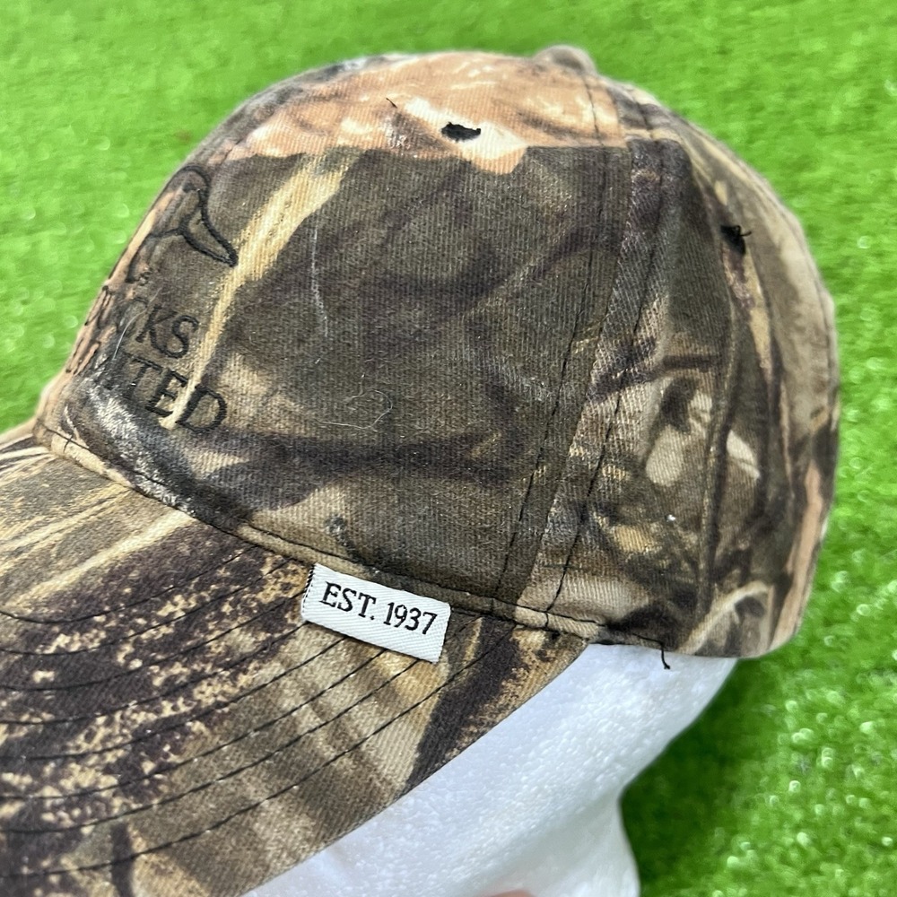 Ducks Unlimited Hat Camo Mossy Oak Cap Wetland Adjustable EUC Outdoor Caps - Picture 3 of 7